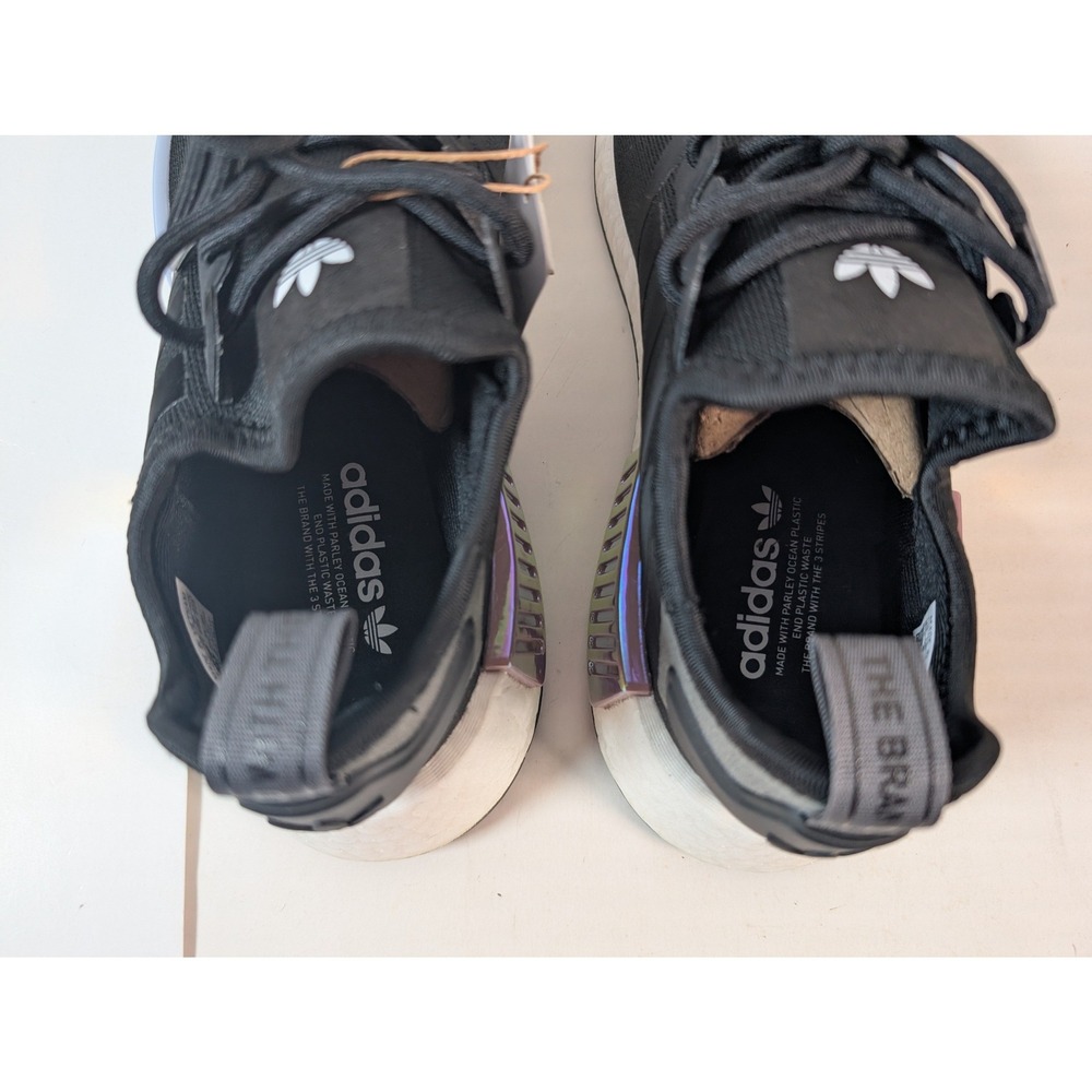 Adidas NMD R1 W GY8537 Black White Purple Stripes Running Sneakers Women 5.5 - Picture 5 of 11